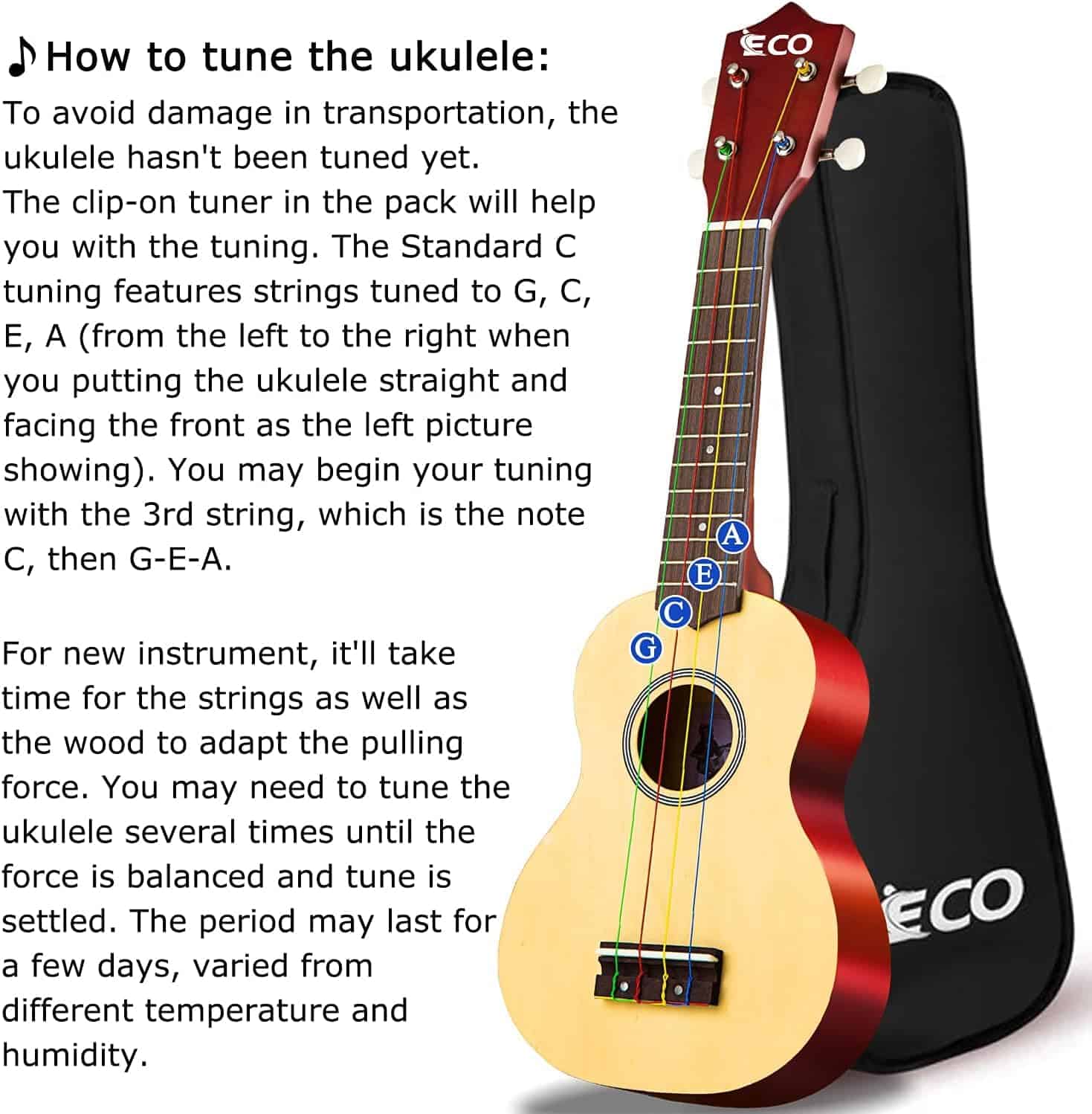 Kit de Inicio de Ukulele Soprano iECO para Niños y Adultos - Imagen 7