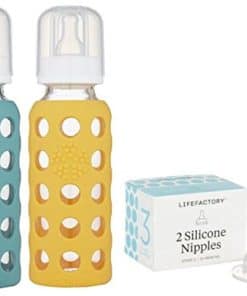 Paquete de 2 biberones de vidrio Lifefactory -Kale y Mango