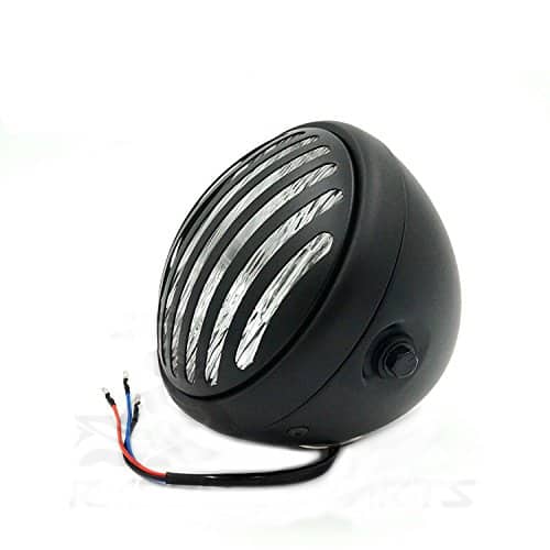 Faro de Motocicleta TASWK 7" Negro Estilo Antiguo Vintage - Imagen 3