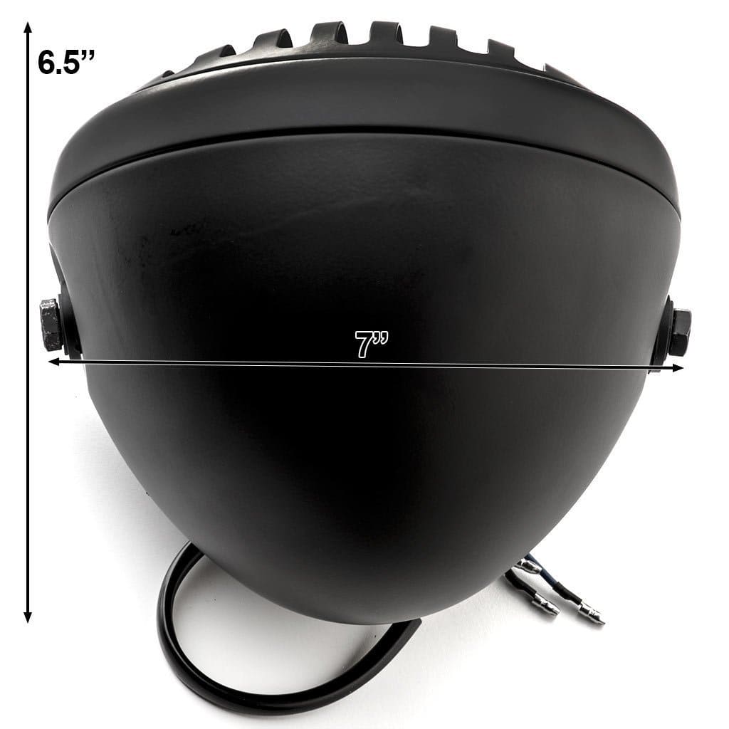 Faro de Motocicleta TASWK 7" Negro Estilo Antiguo Vintage - Imagen 6