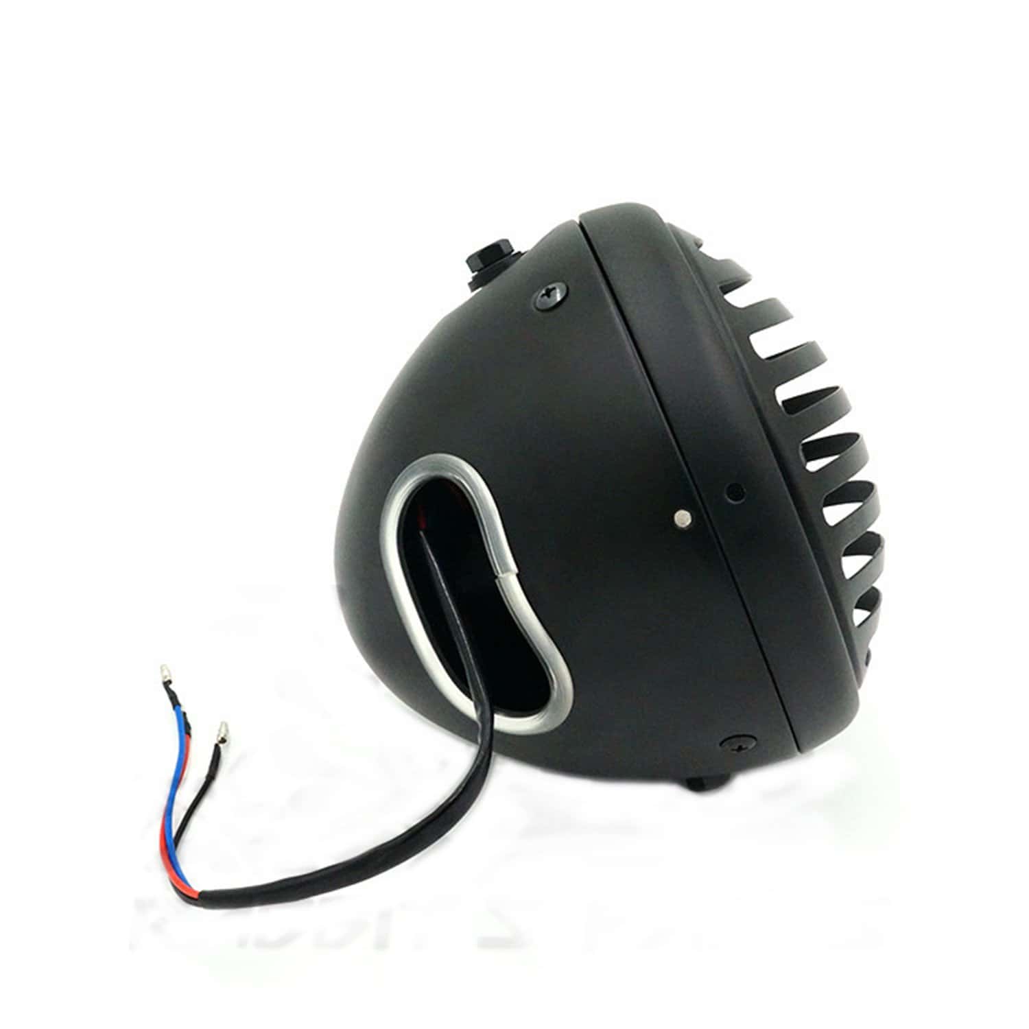 Faro de Motocicleta TASWK 7" Negro Estilo Antiguo Vintage - Imagen 4