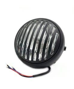 Faro de Motocicleta TASWK 7" Negro Estilo Antiguo Vintage