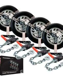 VULCAN Correa de amarre para coche con anclajes de cadena -