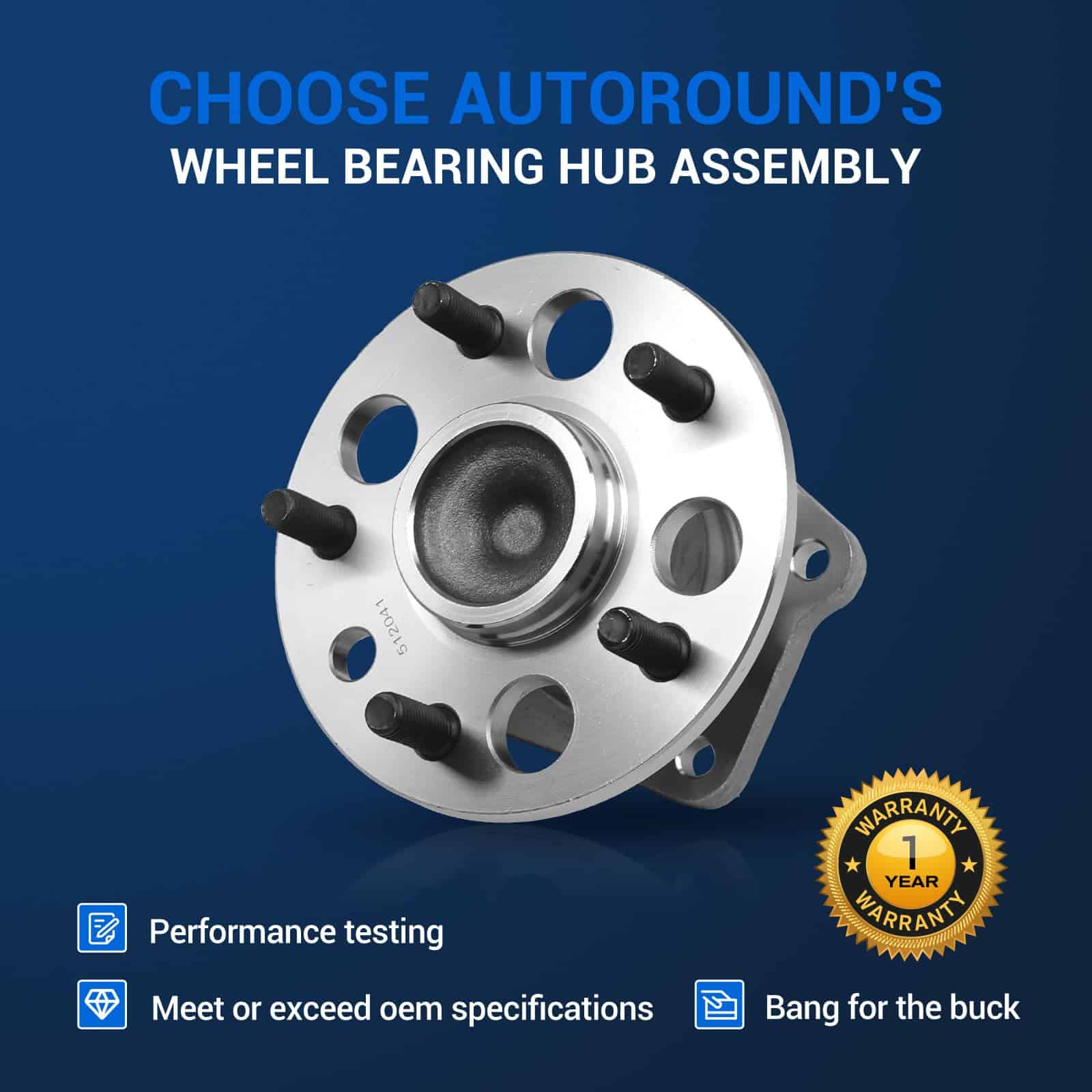 Autoround 512041 Ensamble de Buje y Cojinete Trasero para - Imagen 5