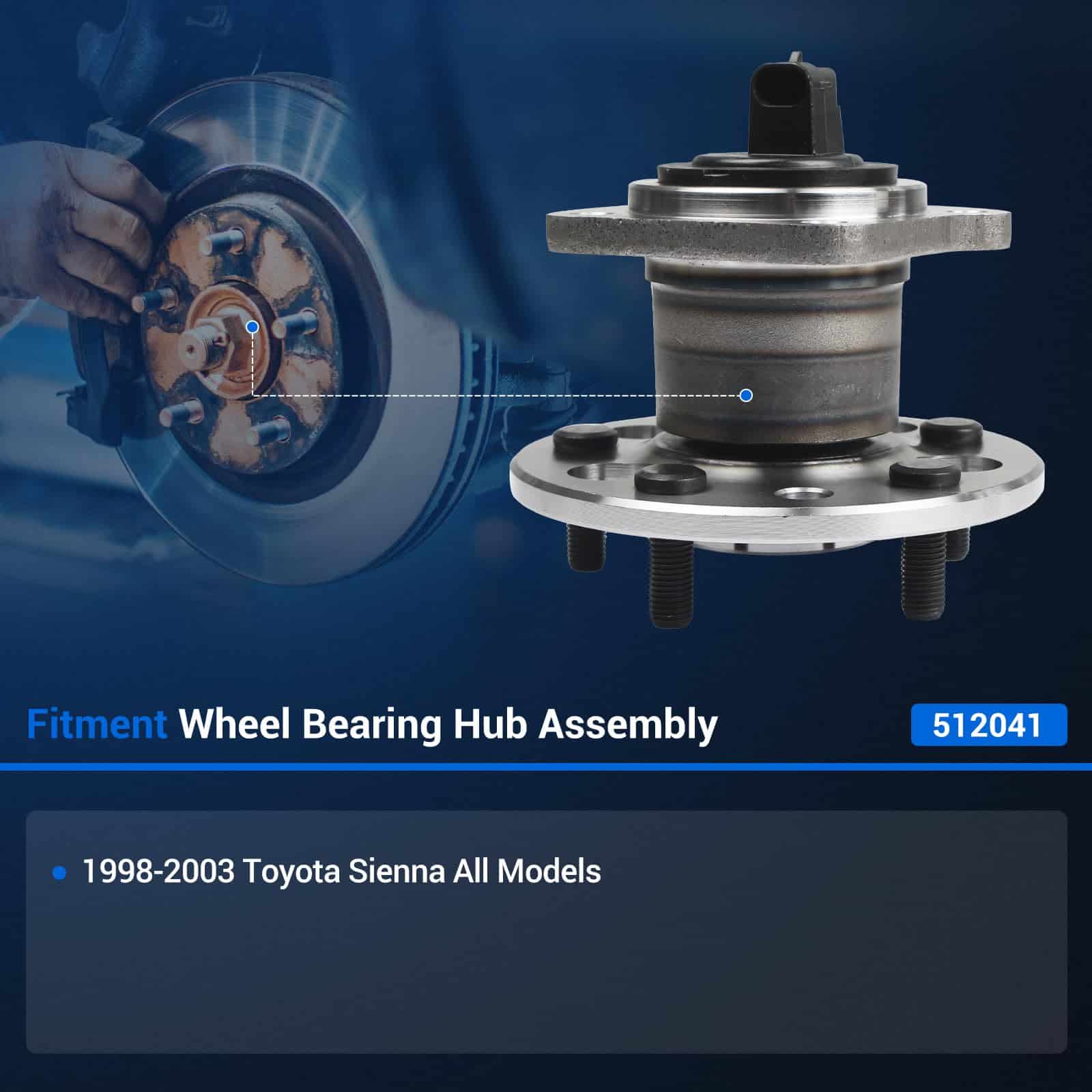 Autoround 512041 Ensamble de Buje y Cojinete Trasero para - Imagen 3