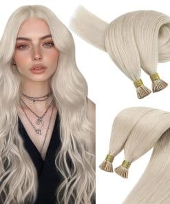 Extensiones de Cabello I Tip de Pelo Humano Rubios Platino