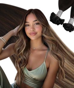 Extensiones de Cabello Humano Ugeat Balayage Ktip Marrón