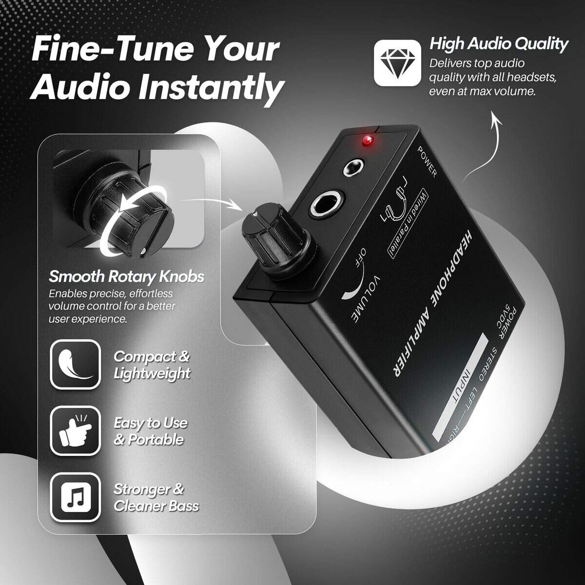 Amplificador de Auriculares Portátil TNP Estéreo con - Imagen 5