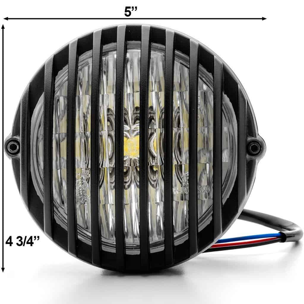 TASWK Faro de Rejilla para Motocicleta de 5" Prison Chopper - Imagen 6