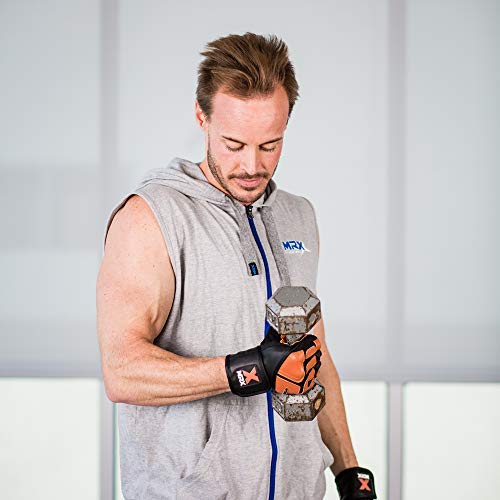 Guantes de Levantamiento de Pesas MRX Pro -Negro Marrón - Imagen 7