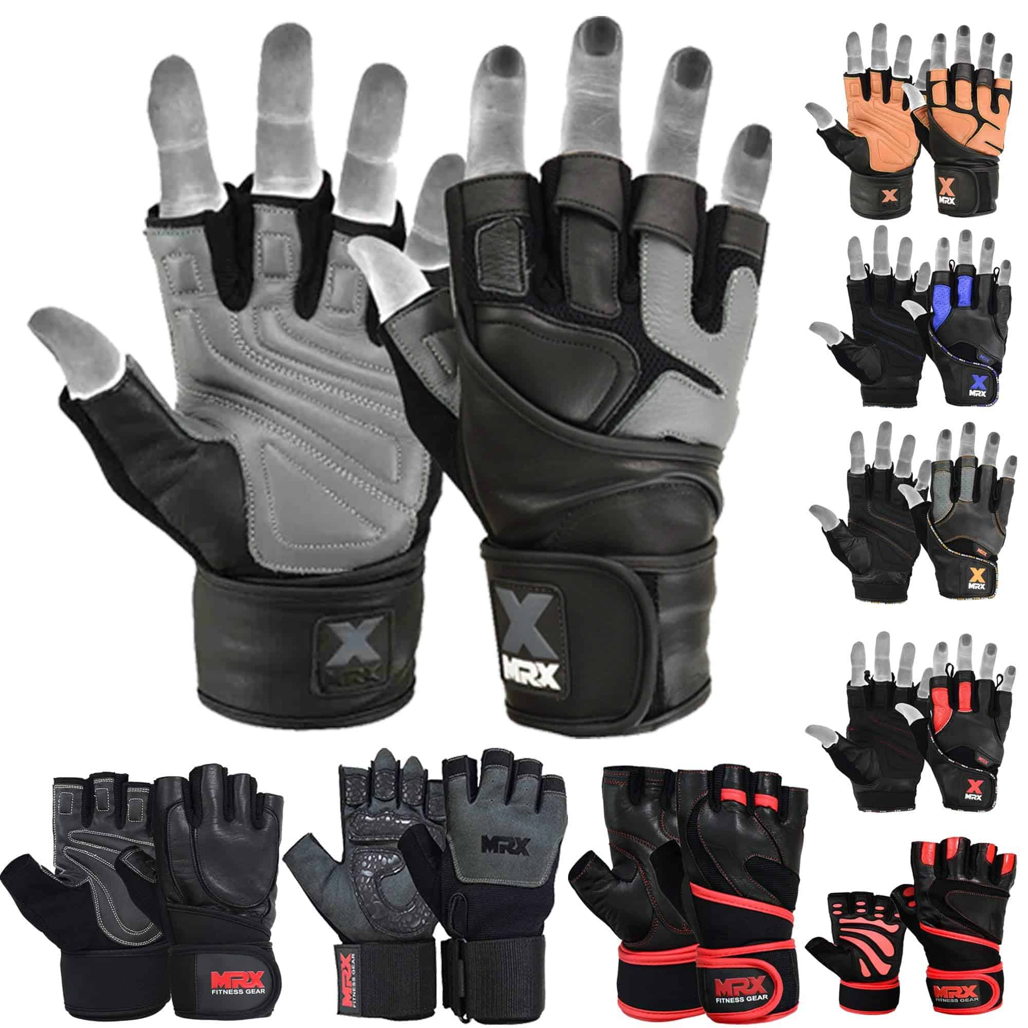 Guantes de Levantamiento de Pesas de Nivel -Negro Gris
