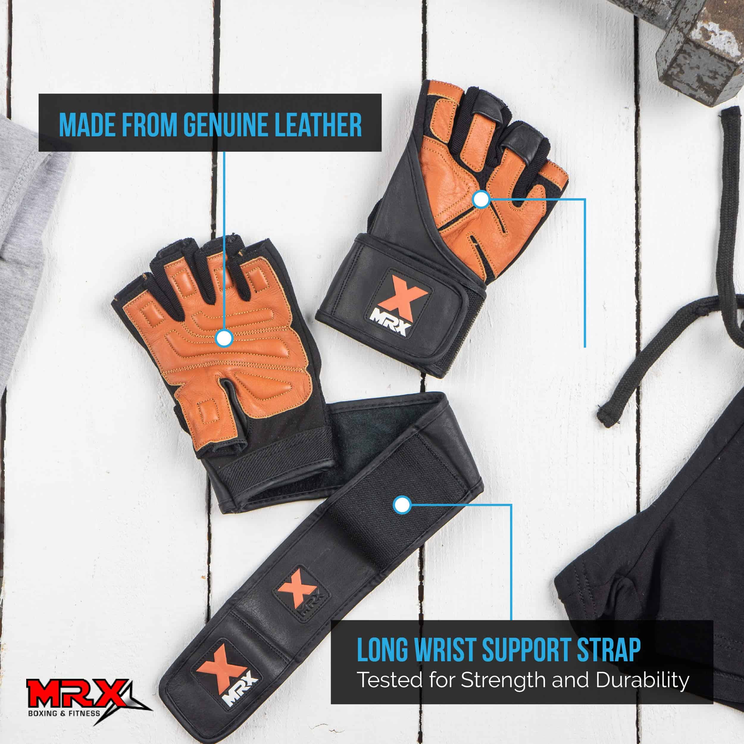 Guantes de levantamiento de pesas de nivel -Negro Marrón - Imagen 5