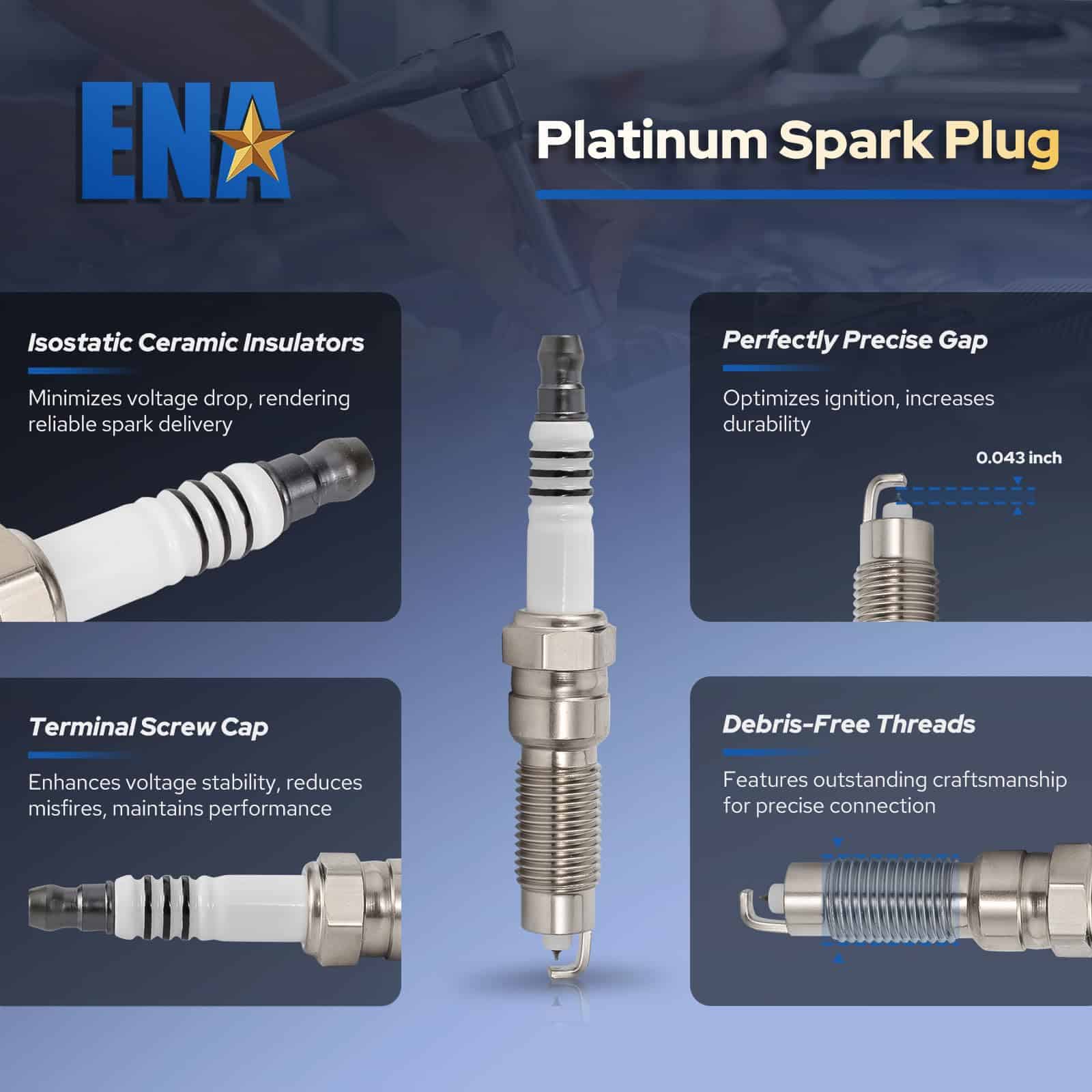 Bujía de Platino ENA para SP509 HJFS24FP Compatible con - Imagen 3
