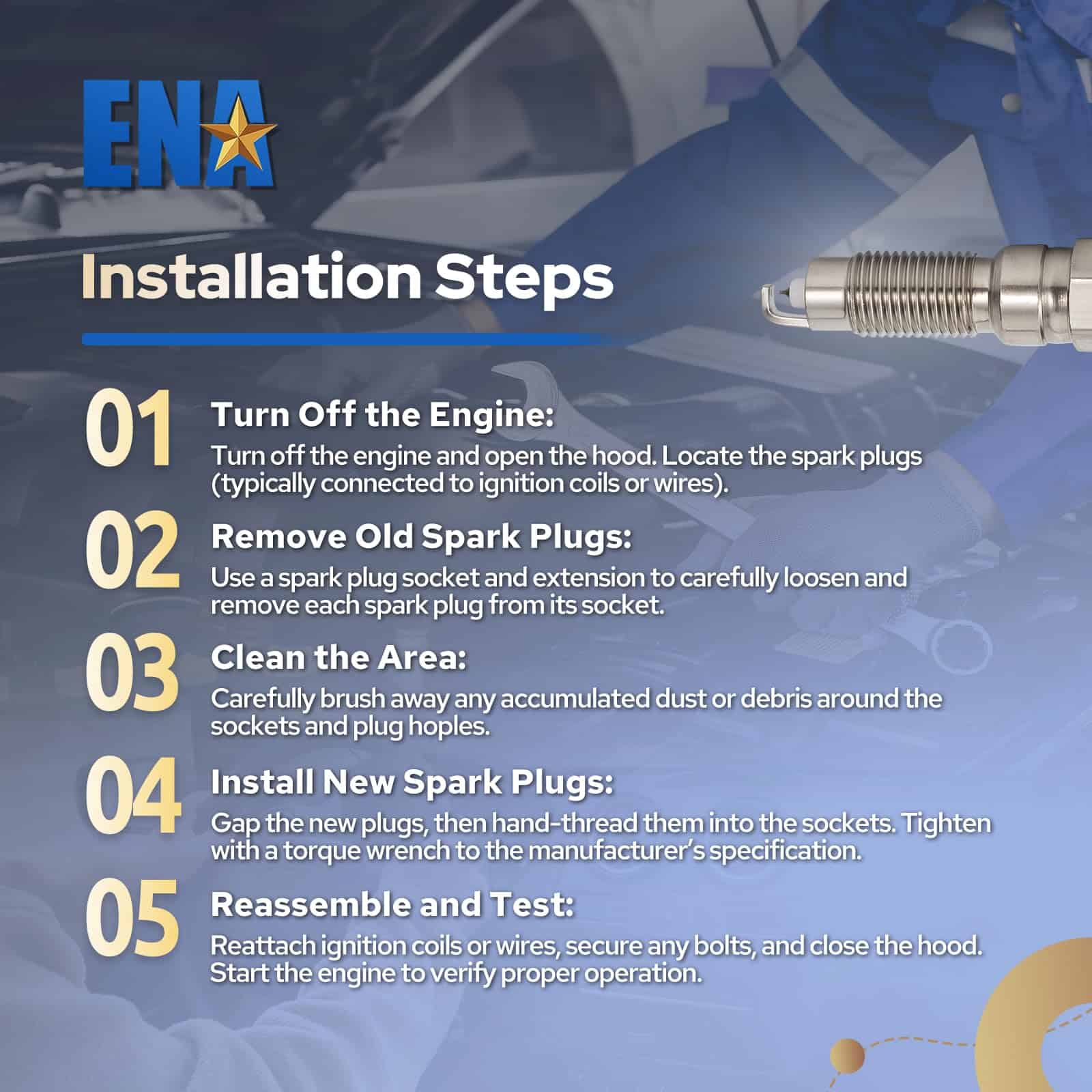 Bujía de Platino ENA para SP509 HJFS24FP Compatible con - Imagen 9