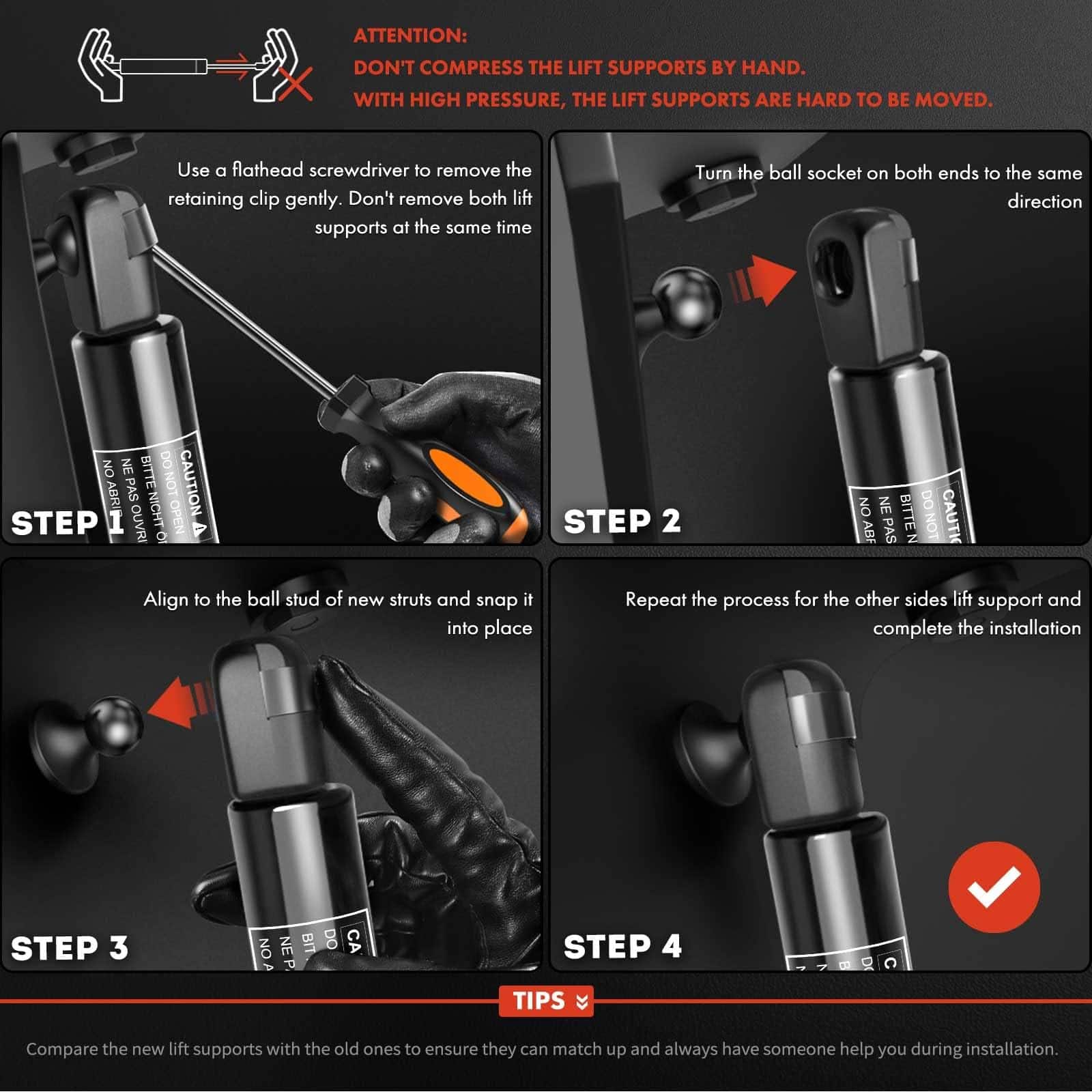 Conjunto de 6 amortiguadores de soporte de elevación de - Imagen 9