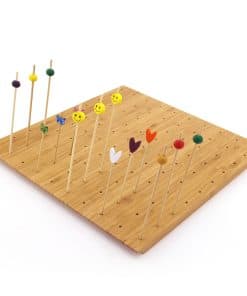 Soporte de bambú para pinchos de 12"x11.8" con 100