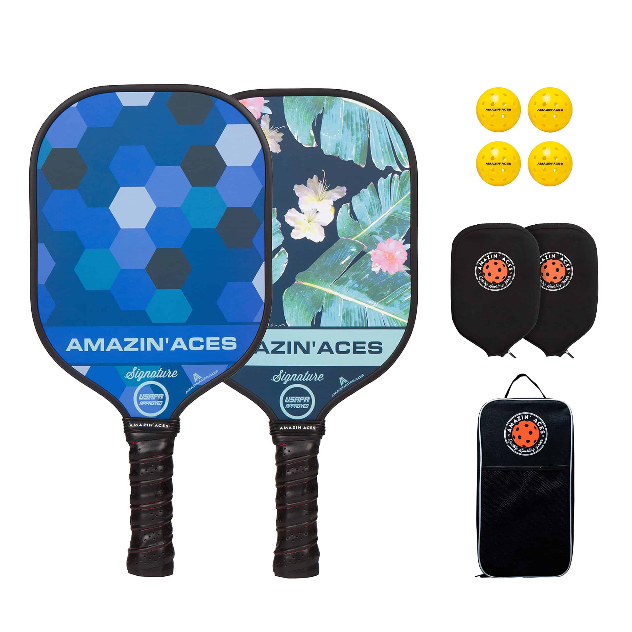 Set de Pickleball con Paletas de Grafito - 2 Paletas, 4