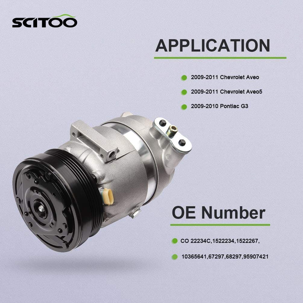 Compresor de Aire Acondicionado SCITOO con Embrague CO - Imagen 9
