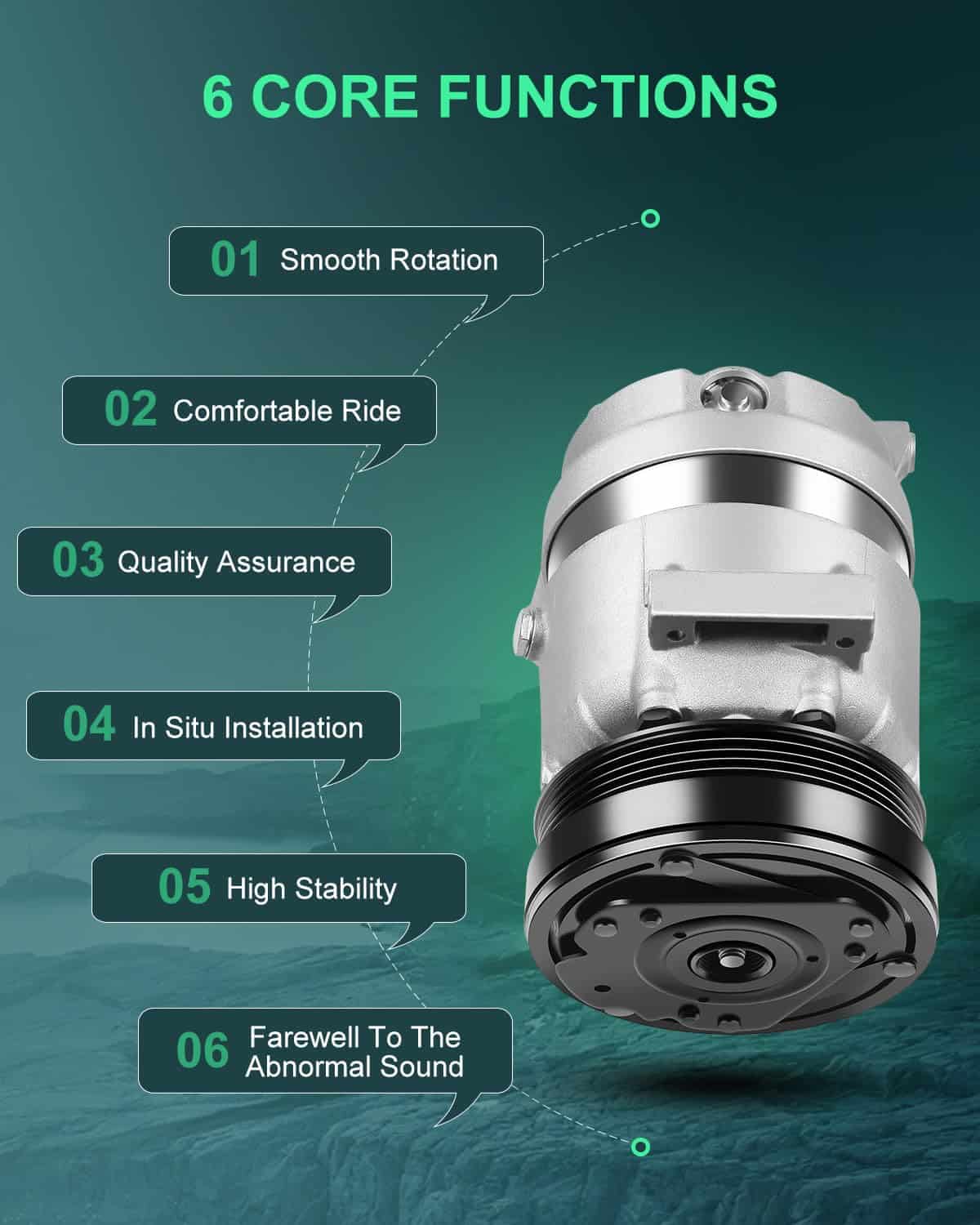 Compresor de Aire Acondicionado SCITOO con Embrague CO - Imagen 6