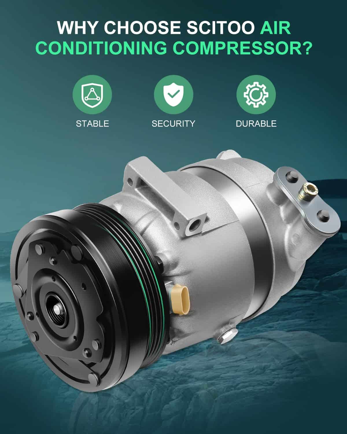 Compresor de Aire Acondicionado SCITOO con Embrague CO - Imagen 4