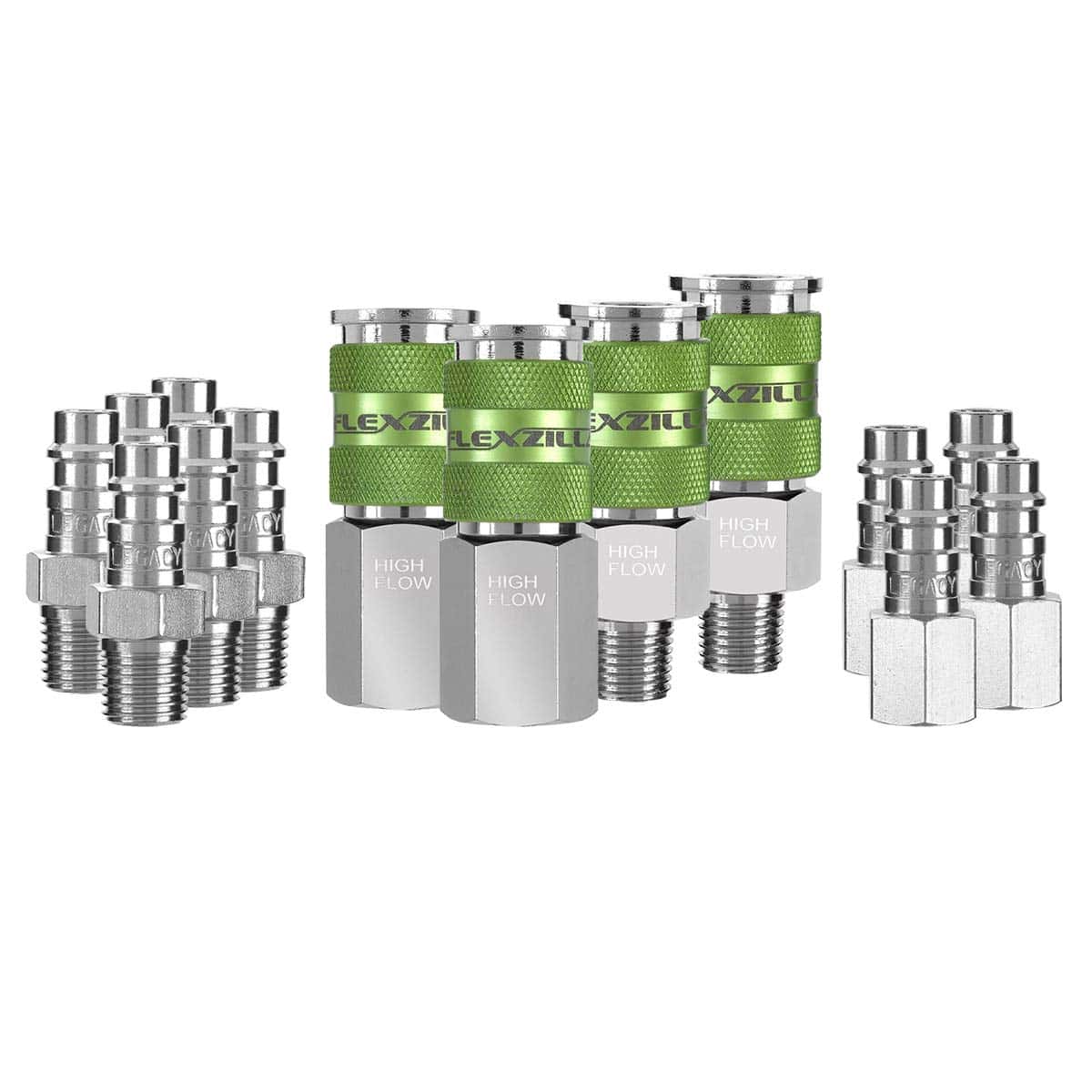 Kit de Acoplador y Tapón de Alto Flujo Flexzilla Pro, 1/4"