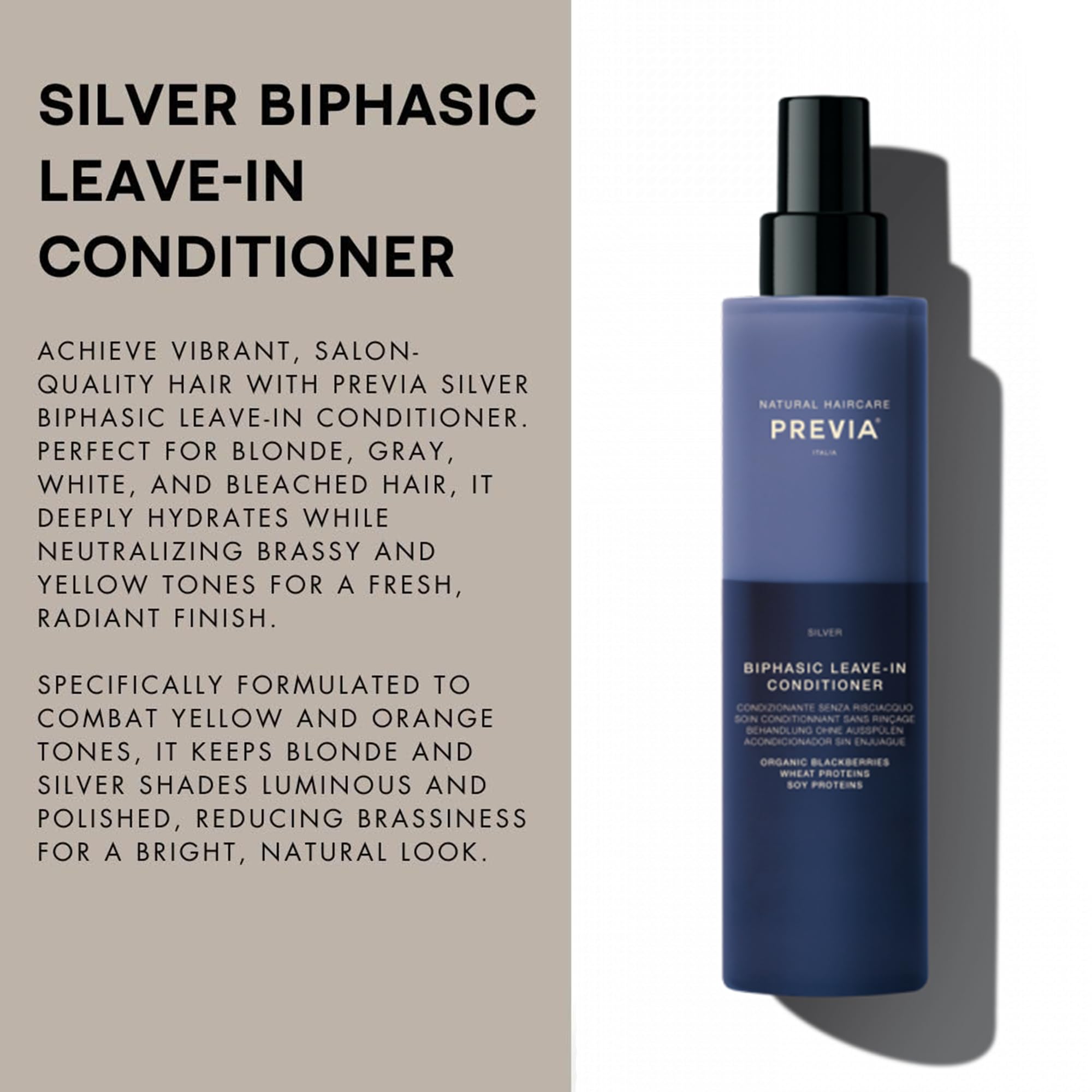 Acondicionador Bifásico Leave-In PREVIA Silver 200 ml - Imagen 3