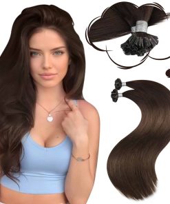 Extensiones de Cabello U Tip Moresoo de Color Marrón Oscuro