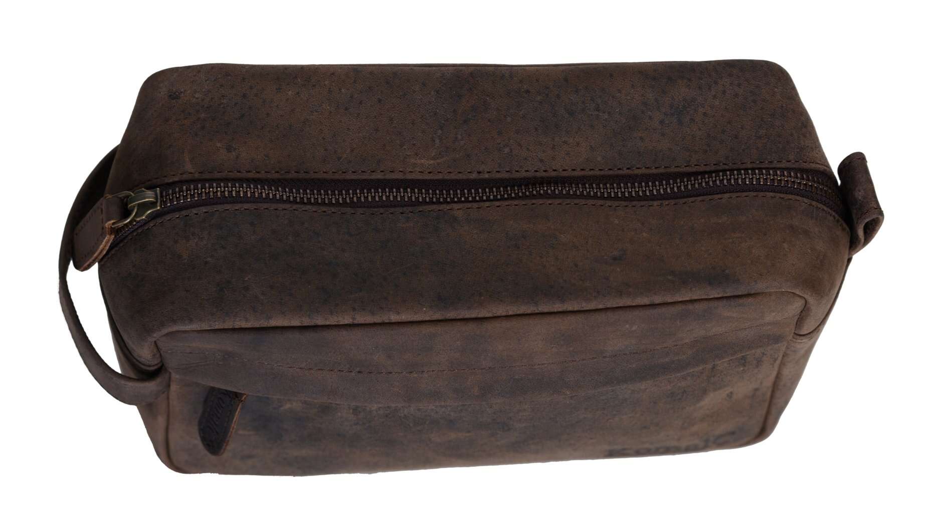 Bolso de aseo de cuero de búfalo auténtico unisex de KomalC - Imagen 5