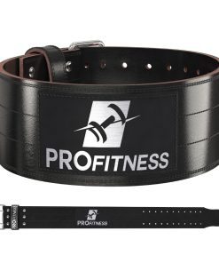 Cinturón de entrenamiento de cuero oscuro ProFitness (4