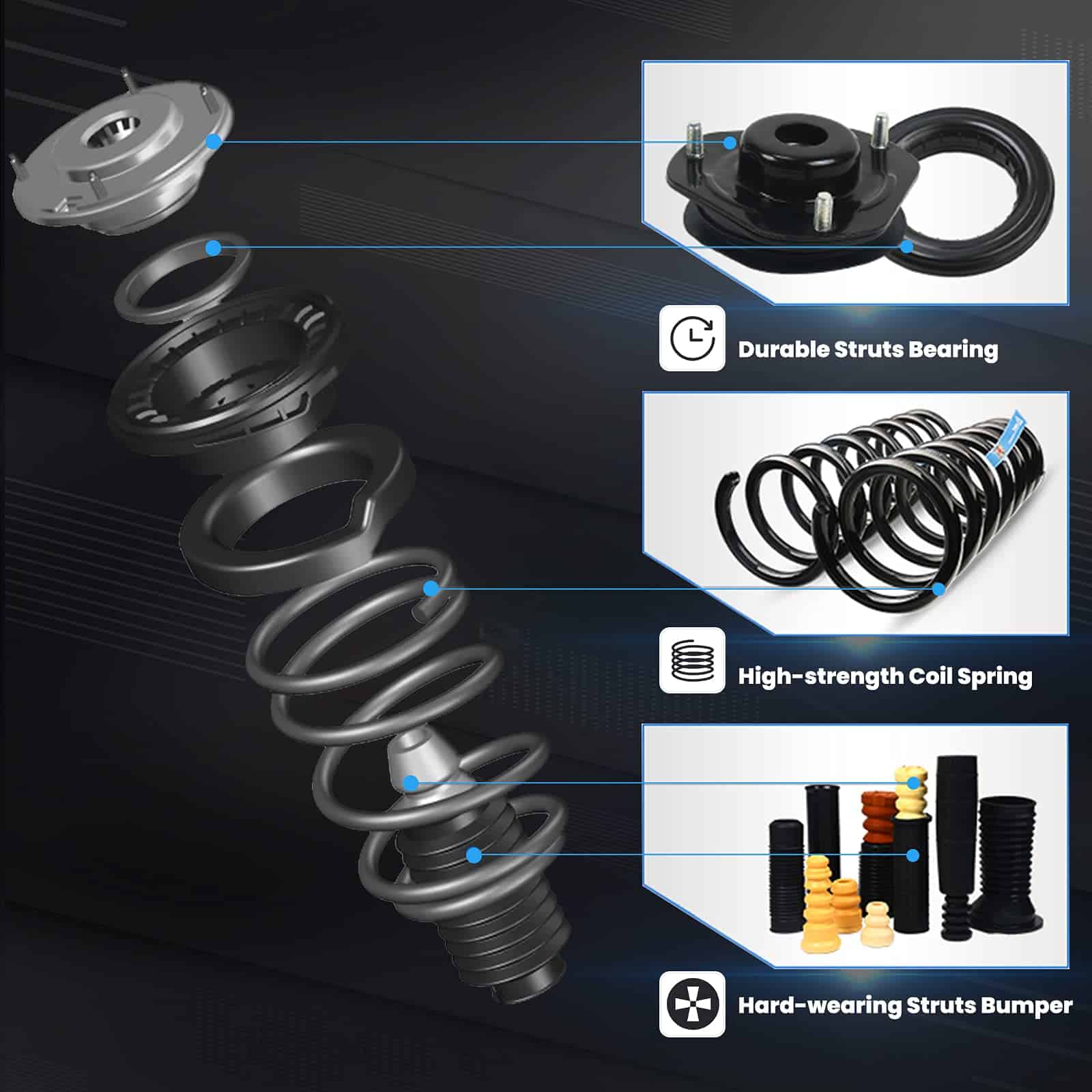 ECCPP Conjunto Completo de Amortiguador de Strut para Honda - Imagen 6