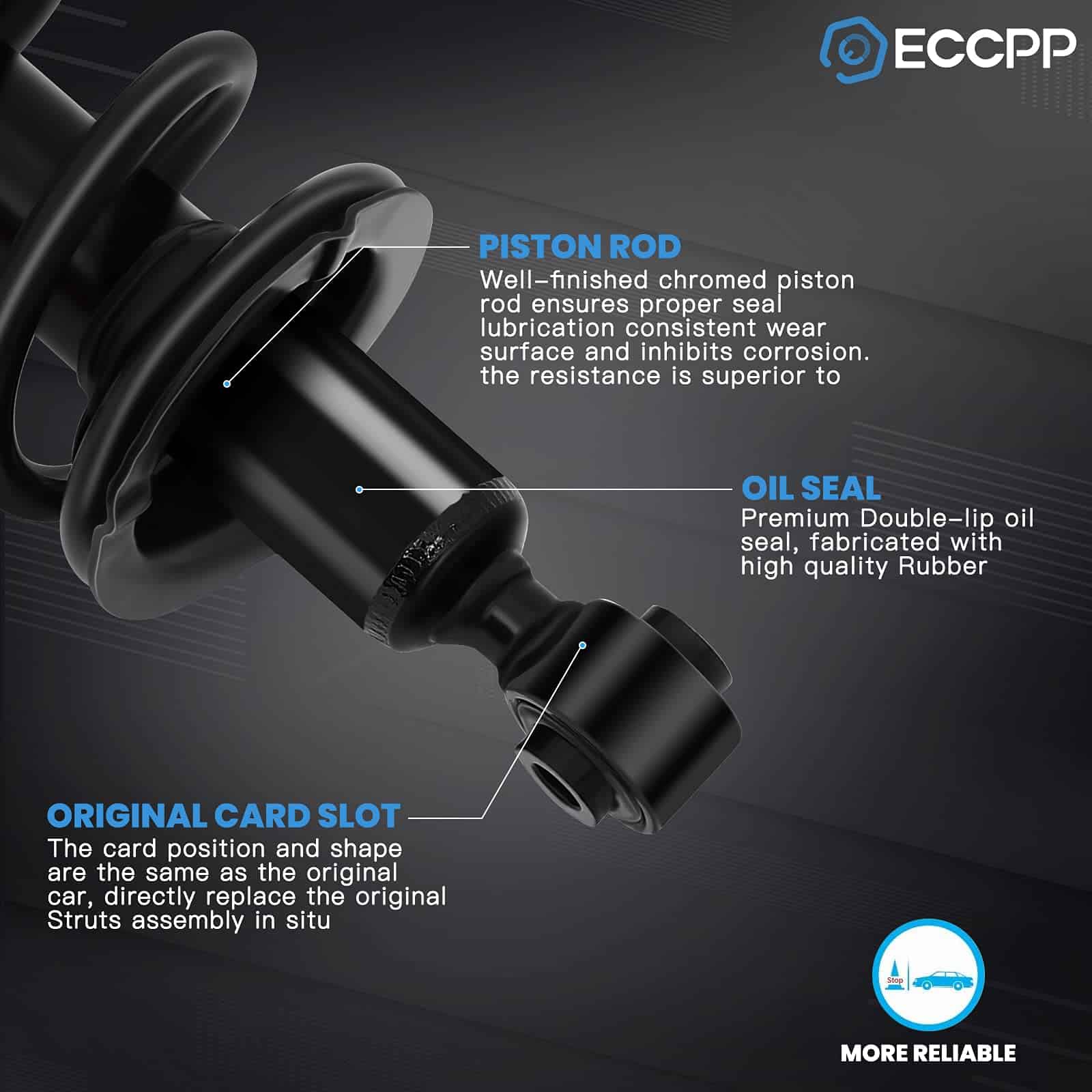 ECCPP Conjunto Completo de Amortiguador de Strut para Honda - Imagen 5