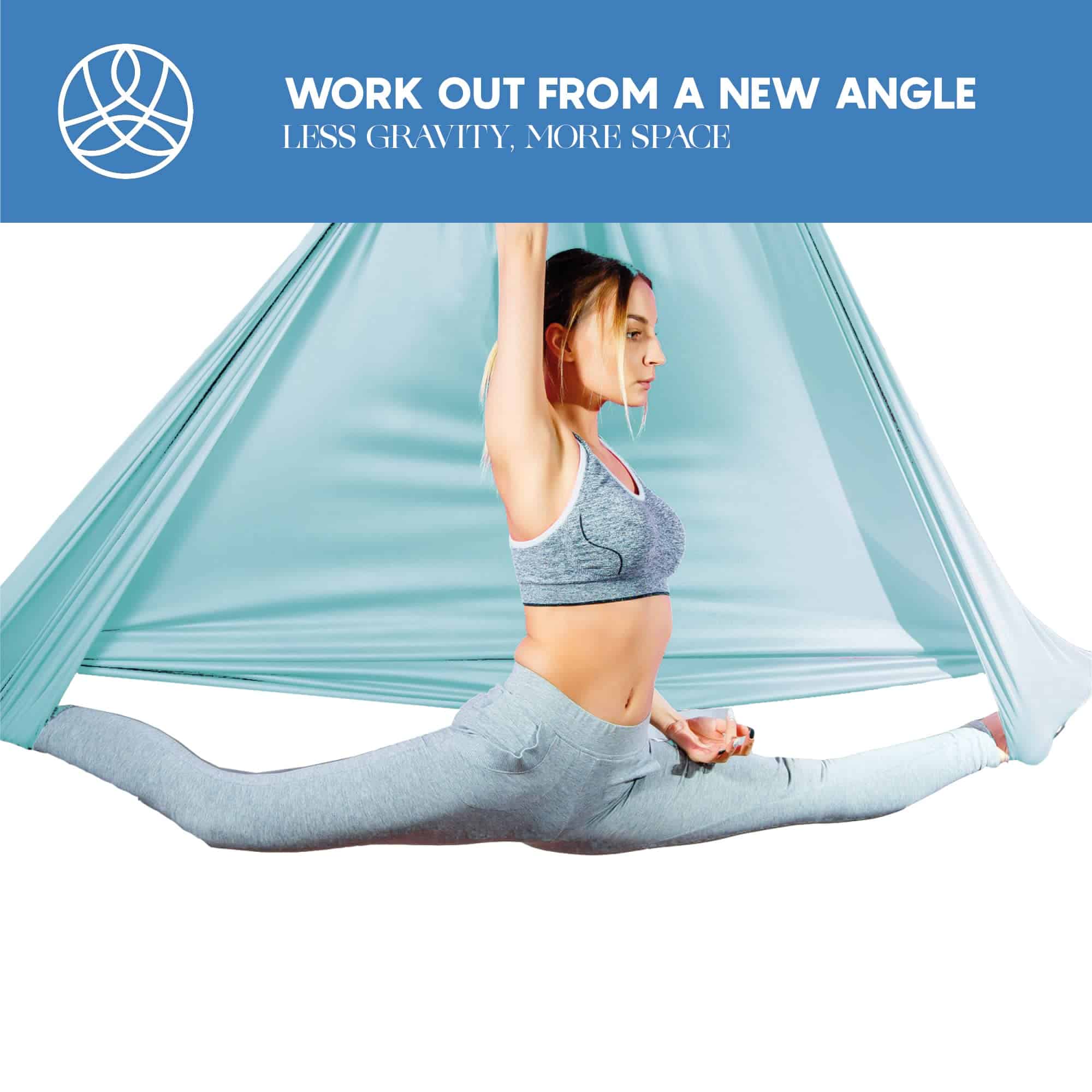 Aum Active Hamaca y Columpio de Seda Yoga Aéreo para Casa, - Imagen 6