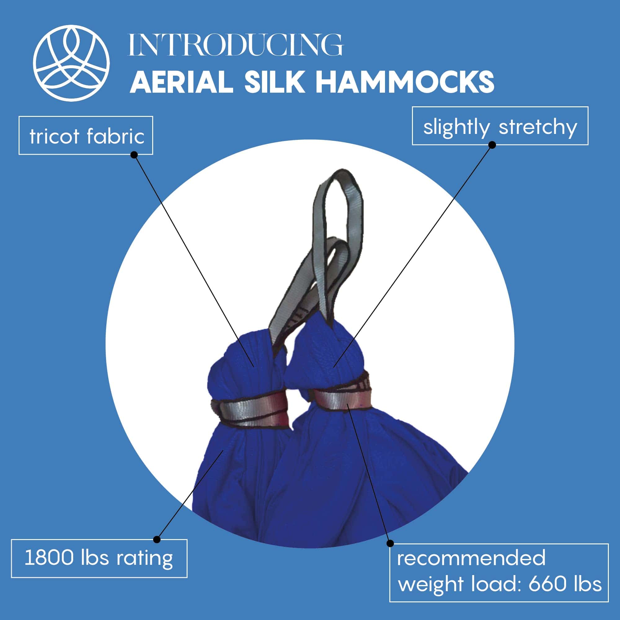 Aum Active Aerial Silk Yoga Hammock & -Navy - Imagen 3