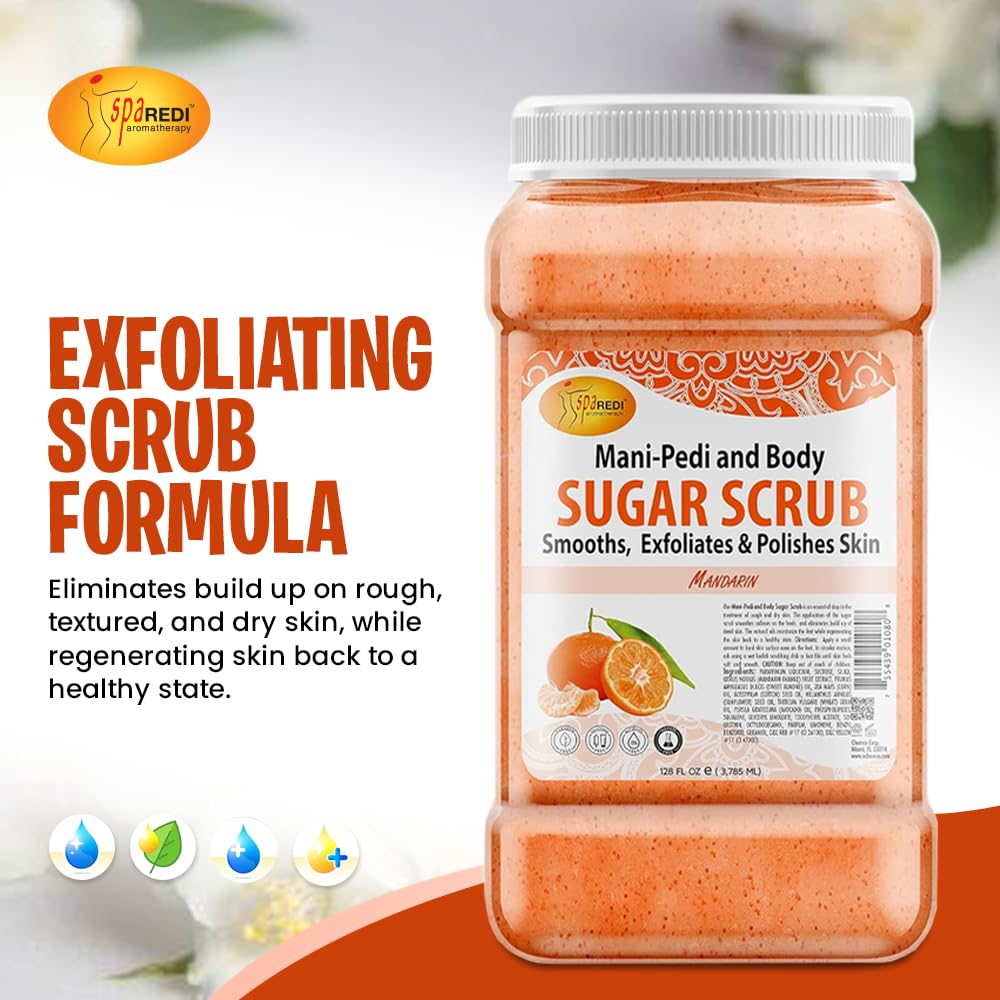 Exfoliante Corporal de Azúcar SPA REDI, Mandarina, 128 Oz, - Imagen 7