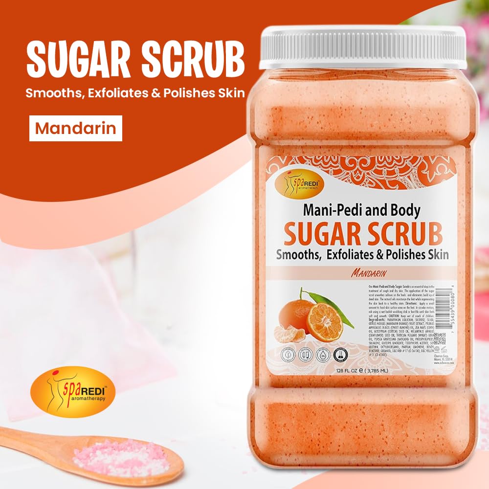 Exfoliante Corporal de Azúcar SPA REDI, Mandarina, 128 Oz, - Imagen 3