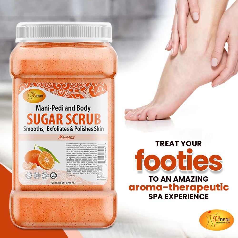 Exfoliante Corporal de Azúcar SPA REDI, Mandarina, 128 Oz, - Imagen 5