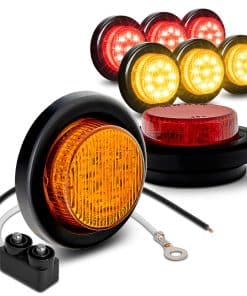 Kit de 8 luces de marcador lateral LED redondas ámbar +