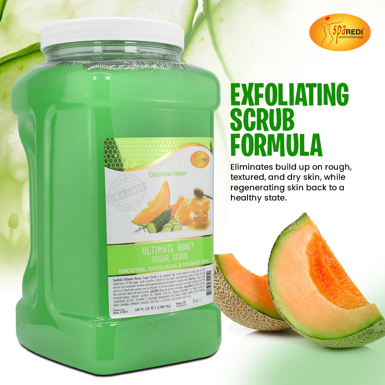 SPA REDI - Exfoliante de Azúcar para el Cuerpo, Miel, Melón - Imagen 7