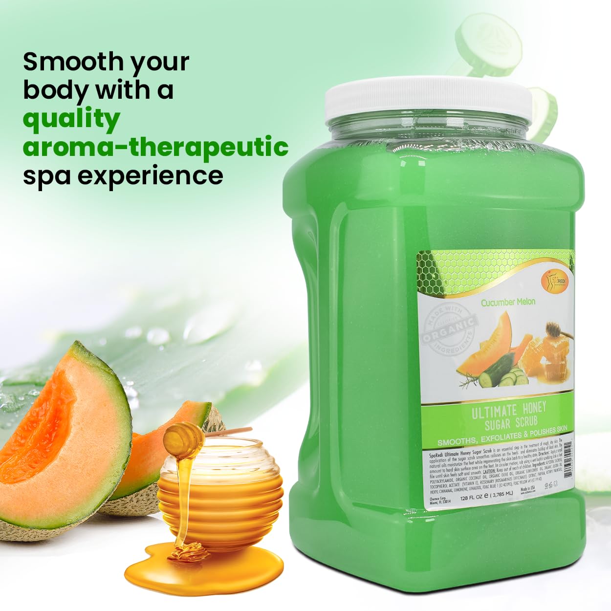 SPA REDI - Exfoliante de Azúcar para el Cuerpo, Miel, Melón - Imagen 4