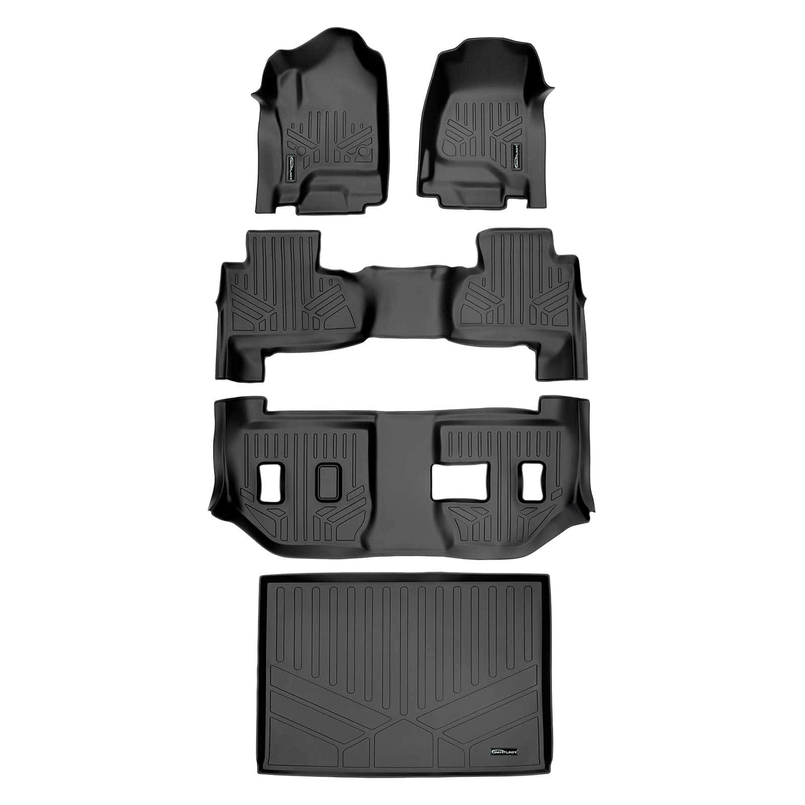 Juego de tapetes de piso 3 filas y protector de maletero