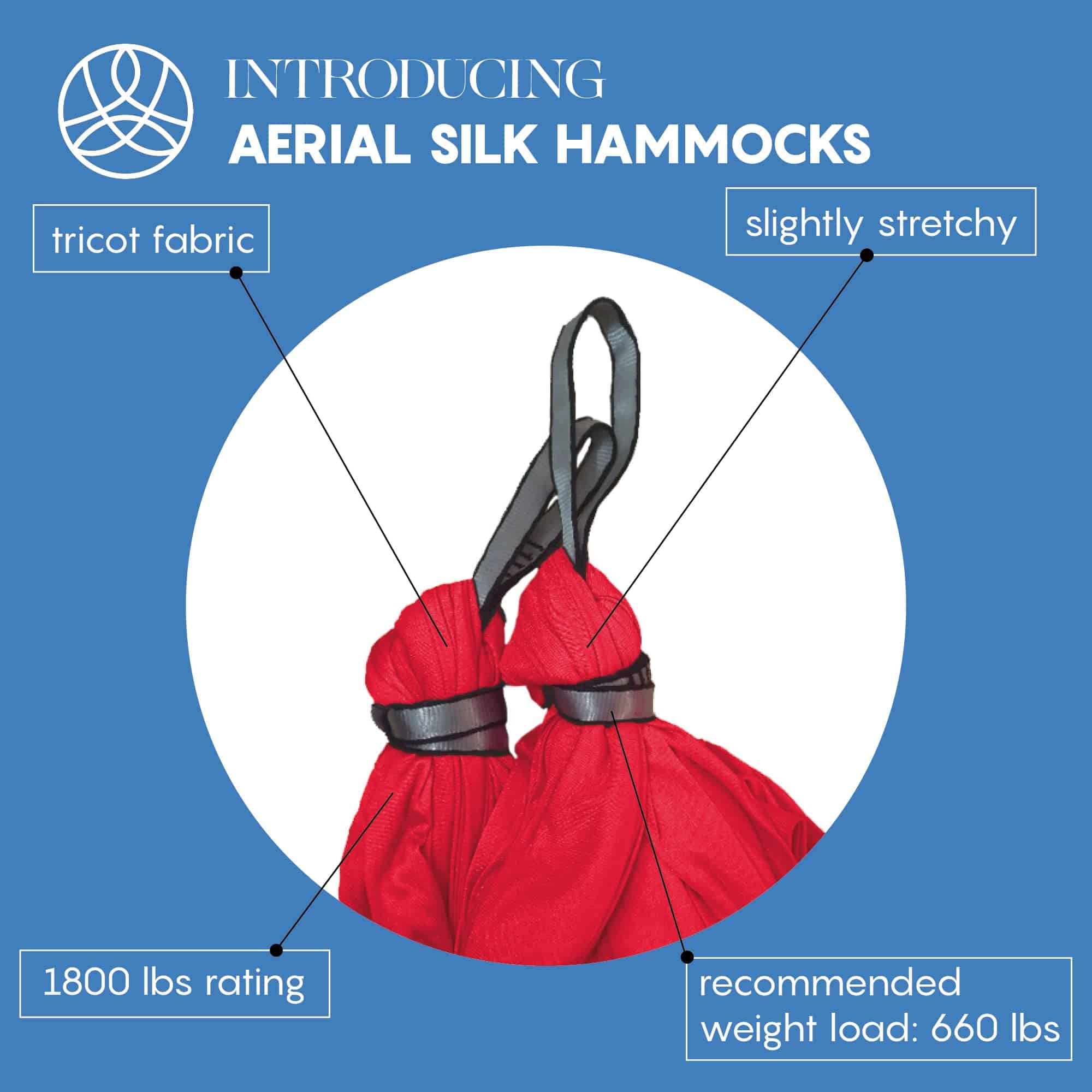 Aum Active Aerial Silk Yoga Hammock & Swing -Rojo - Imagen 3