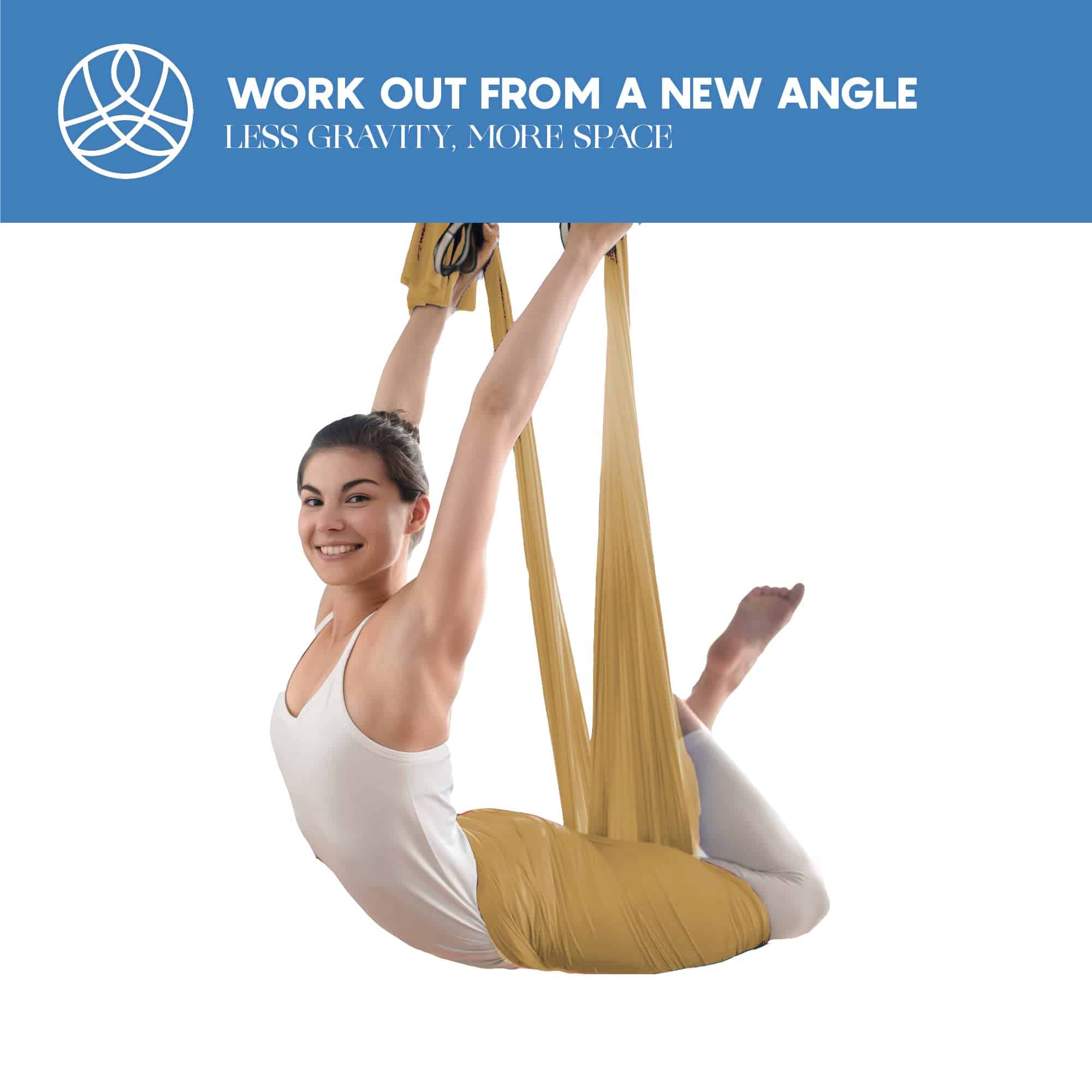 Aum Active Aerial Silk Yoga Hammock & -Oro - Imagen 6