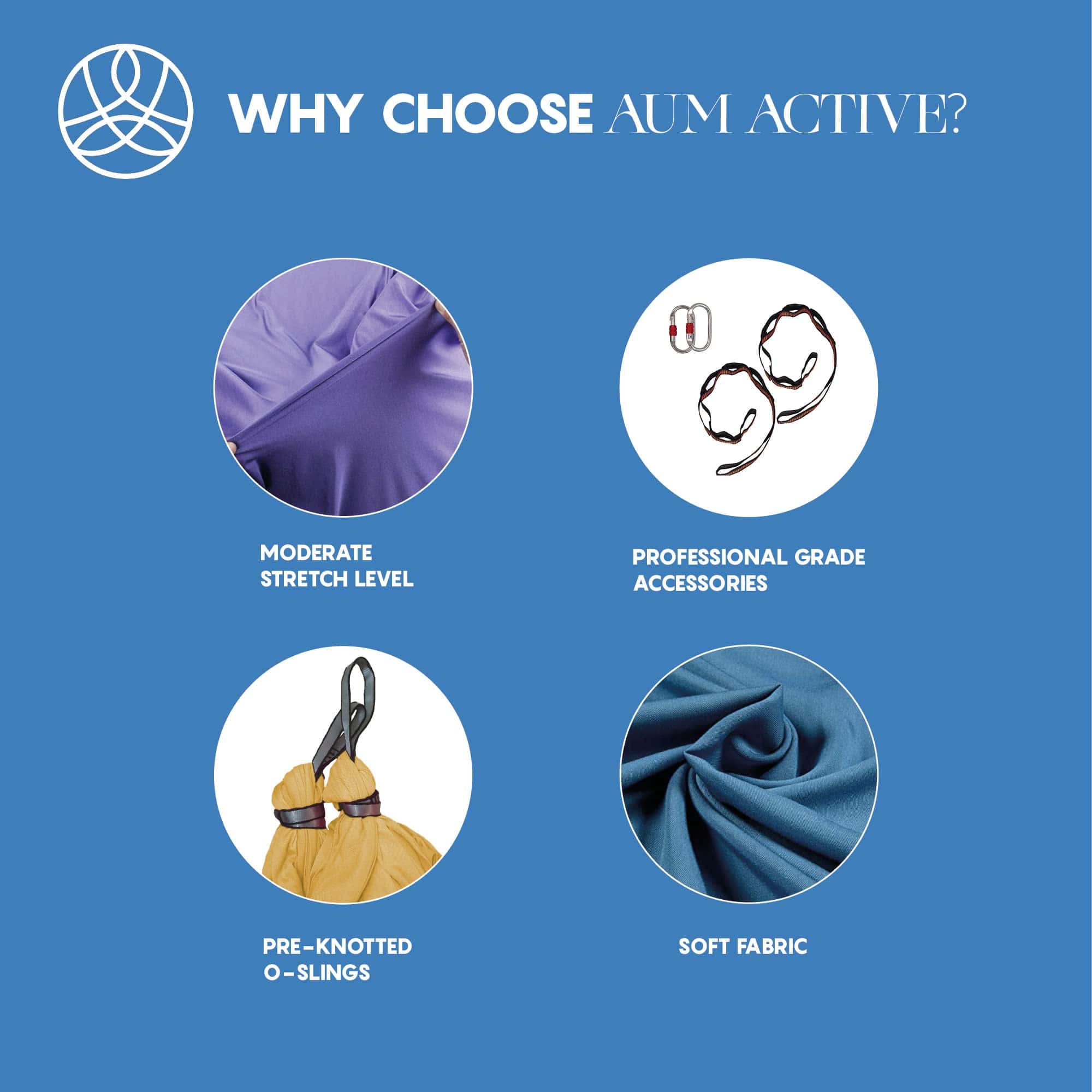 Aum Active Aerial Silk Yoga Hammock & -Oro - Imagen 5