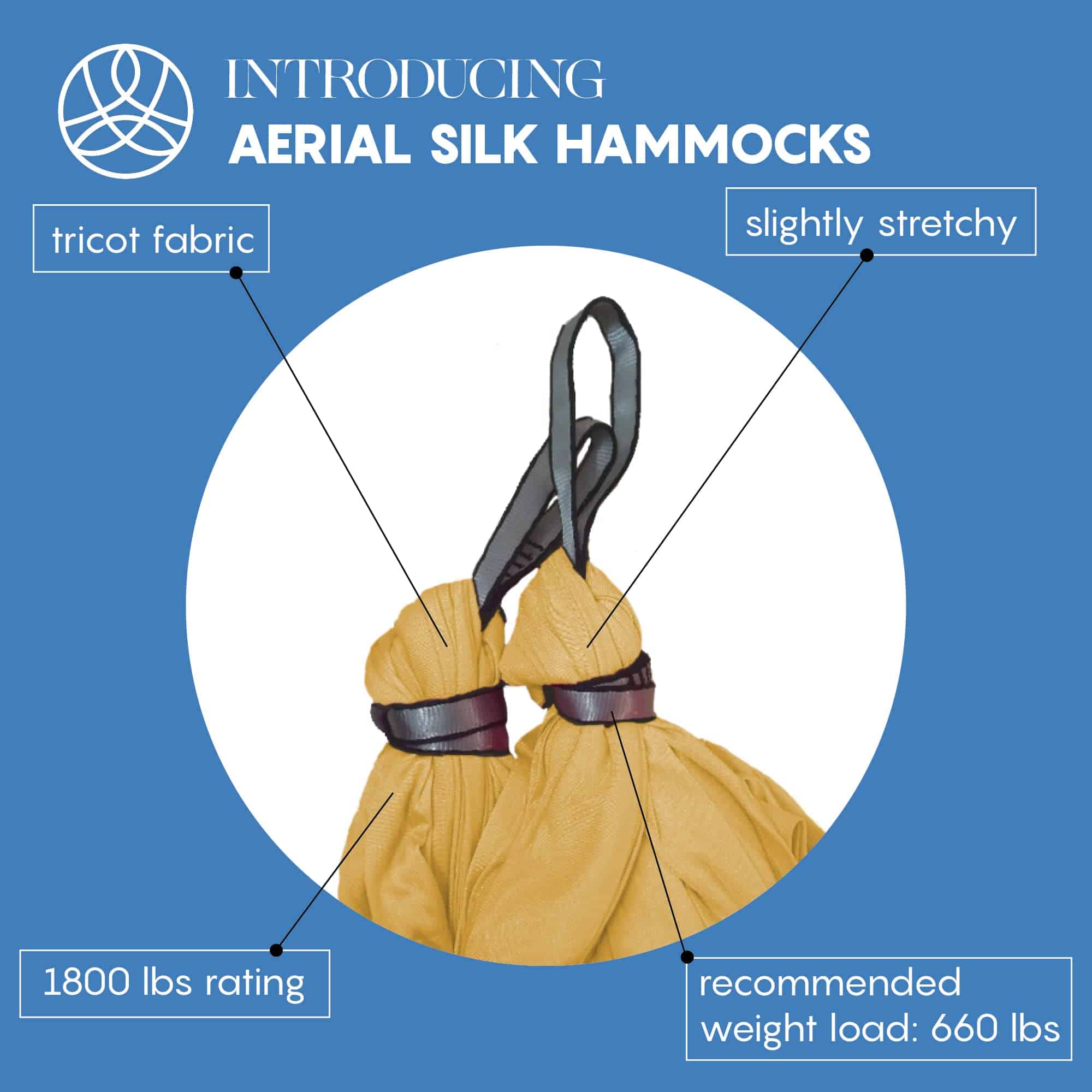 Aum Active Aerial Silk Yoga Hammock & -Oro - Imagen 3