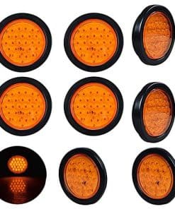 Astra Depot 8x 24-LED Ámbar 4" Luz de Cola Redonda para