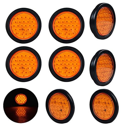 Astra Depot 8x 24-LED Ámbar 4" Luz de Cola Redonda para