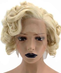 Pelucas de Cabello Sintético Rubio 613 Corto Rizado Lace