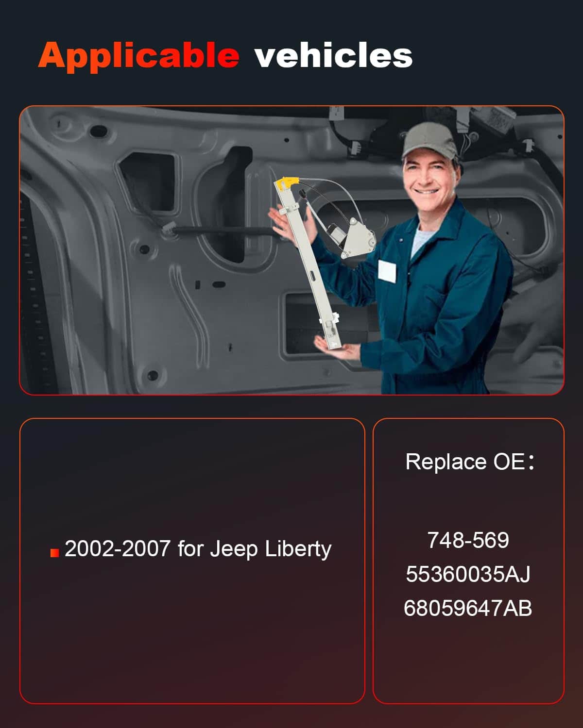 cciyu Regulador de Ventana Eléctrica Trasero del Lado del - Imagen 4