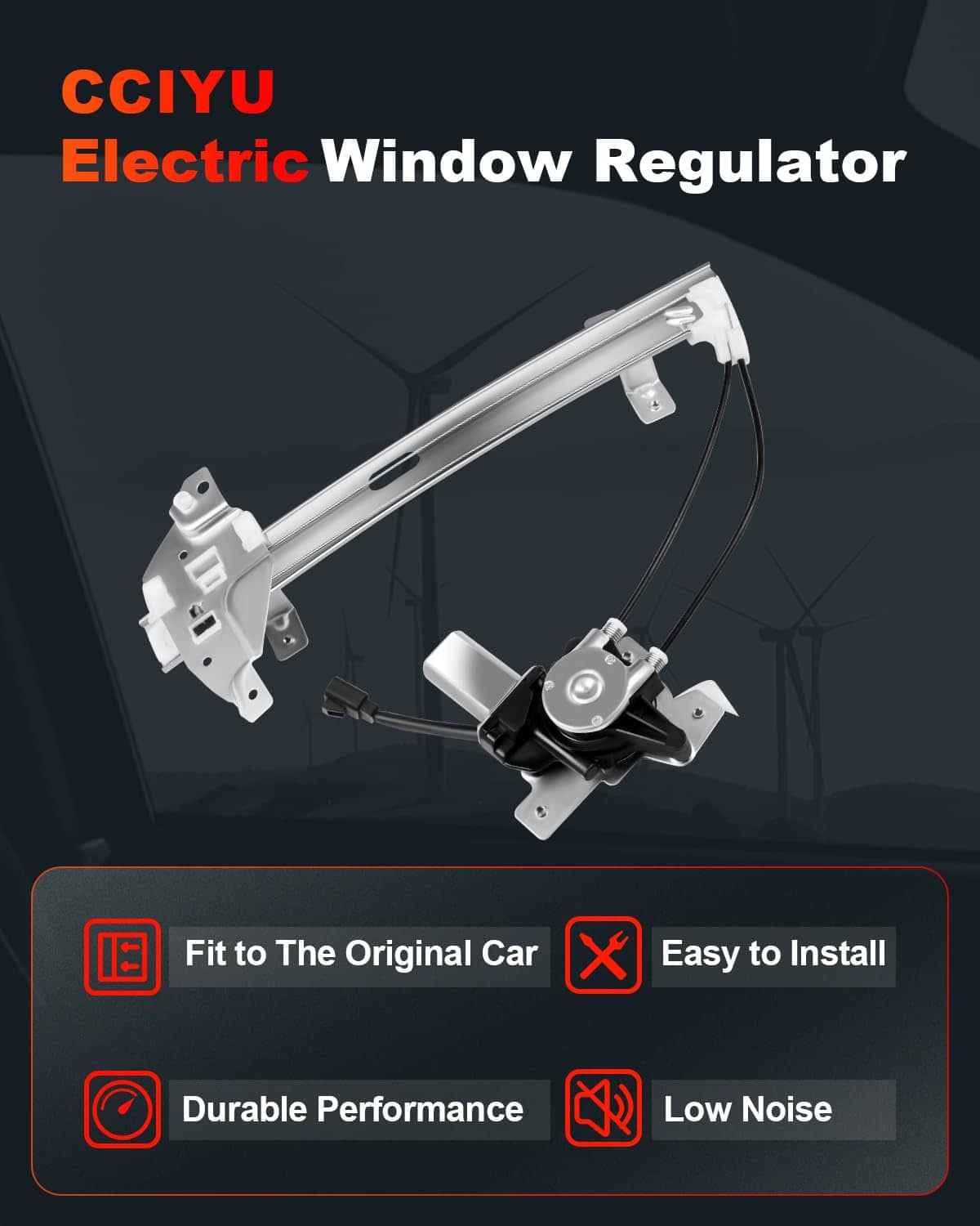 cciyu Regulador de ventana eléctrico trasero -l 741-709 - Imagen 3