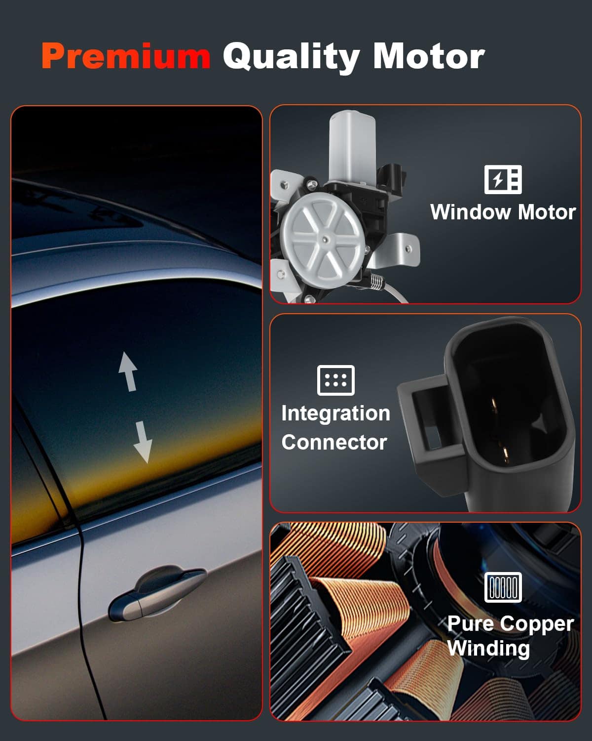 cciyu Regulador de ventana eléctrico trasero -l 741-709 - Imagen 4